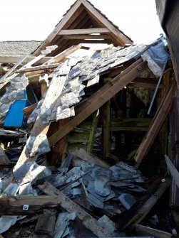 View from NW of interior of barn.