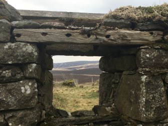 Detail of inside of window in the SE (front) side of farmhouse.