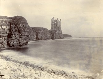 Photograph, distant view of Old Keiss Castle.
