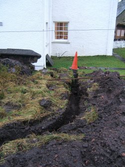 Watching brief, W arm of the trench from N, Underground Power Supply, Clachan Church, Applecross