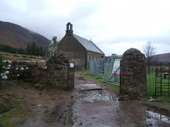 Watching brief, Church during renovation from W, Underground Power Supply, Clachan Church, Applecross