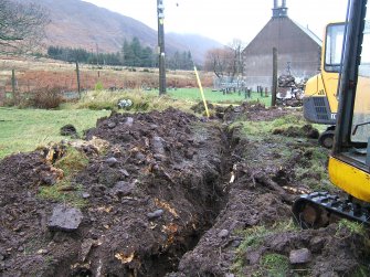 Watching brief, E end of trench from W, Underground Power Supply, Clachan Church, Applecross
