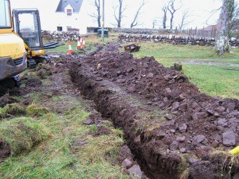 Watching brief, E end of trench from E, Underground Power Supply, Clachan Church, Applecross