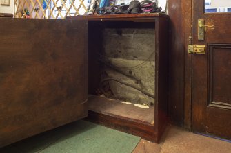 Coldstream, 81 High Street. Interior. Detail of display cabinet with false back.