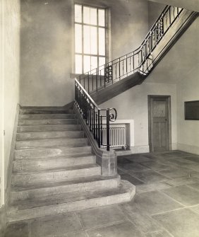 Interior view of the Geology Department, King's Buildings, University of Edinburgh, showing staircase.
