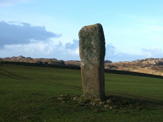 Watching brief, Standing stone from SE, Underground Cable Line, Tiraghoil, Bunessan, Mull