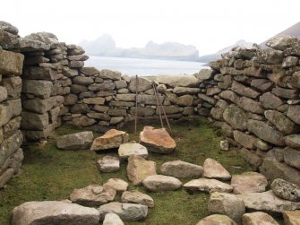 Watching brief, Working Shots, Repairs to S Wall and Gable, Blackhouse G, St Kilda