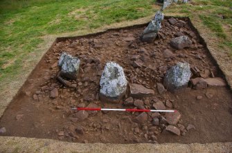 Excavation, Trench A, Trench deturfed and cleaned from S, Blasthill Chambered Tomb, 2009