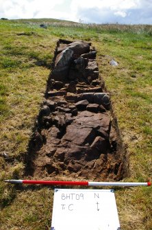 Excavation, Trench C, Post-excavation of quarry from S, Blasthill Chambered Tomb, 2009