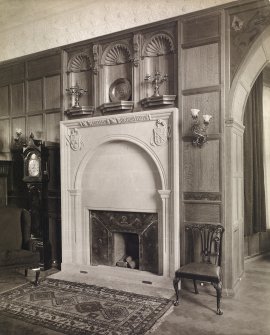 Interior view of Hallyburton House showing fireplace.
Additions and alterations for W W Graham Menzies.