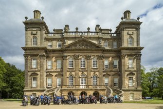 Members of the Harley Owners Group (HOG) Dunedin Chapter on their visit to Duff House while doing the North East 250 tour.