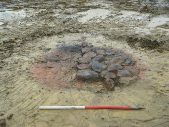 Archaeological excavation, Kiln [001] following clean from N, Darnley Mains