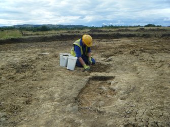 Archaeological excavation, Excavation of Pit [006] from E, Darnley Mains