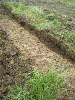 Archaeological evaluation, View of trench 14 from N, Darnley Mains