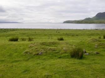 Laig, Eigg. View of square cairn (no. 192) looking N. 