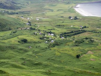General view SW over Cleadale towards Laig bay. 