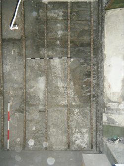 Standing building recording, Detail view of wall, 43 High Street, Edinburgh