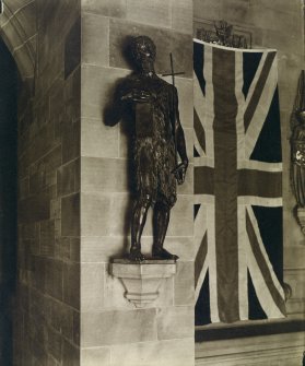 Interior view of St John's Church, Perth, showing statue of St John the Baptist.
