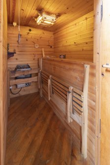 Interior view showing bathroom sauna on first-floor of house at The Steading, Nether Blainslie.