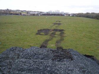Watching brief, View of main track area to be stripped from NE, M8 enabling works, Coatbridge