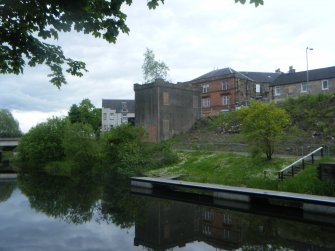 Historic building recording, General site shot from the W bank from NE, Southbank Road, Kirkintilloch