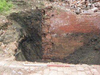 Archaeological monitoring, Foundations of Building A from SE, Southbank Road, Kirkintilloch