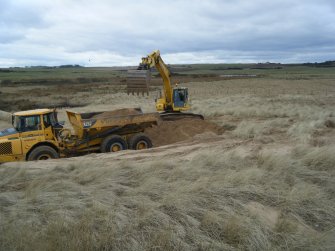 Watching brief, View of works for road laying N of marram grass transplanting, Trump International Golf Links