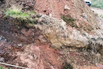 Archaeological test pits, Test pit TP21 showing fossil sea eroded cliff, Trump International Golf Links