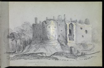 Drawing of Dirleton Castle inscribed 'Dirleton Castle'