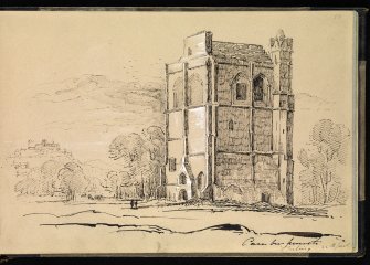Drawing of Cambuskenneth Abbey inscribed 'Cambuskenneth Stirling 22 April'.