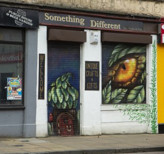 Shutter art by Kerry Wilson - Something Different, 96 High Street, Cowdenbeath.