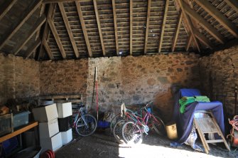 Historic building survey, Turnip Store, Unit 1, interior E-facing elevation, Crunklaw Steading, near Duns, Scottish Borders