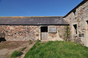 Historic building survey, N-Range, S-facing elevation, east end, Crunklaw Steading, near Duns, Scottish Borders