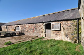 Historic building survey, N-Range, S-facing elevation, general shot, Crunklaw Steading, near Duns, Scottish Borders