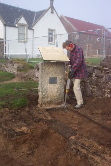 Environment Improvement Project, Scottish Seabird Centre, North Berwick, Information panel being loosened
