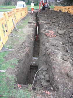Watching brief, Post-excavation shot of trench 3 (W house running parallel to previous dug trench), Lauriston Castle, Edinburgh
