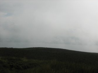 Field survey of planting areas and receptors, SM2186, Finnarts Hill enclosure, looking towards Rhins of Galloway to SW, from NE, Glen App Wind Farm, South of Ballantrae, South Ayrsh