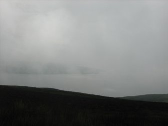 Field survey of planting areas and receptors, SM2186, Finnarts Hill enclosure, looking towards Rhins of Galloway to WSW, from ENE, Glen App Wind Farm, South of Ballantrae, South Ayrsh