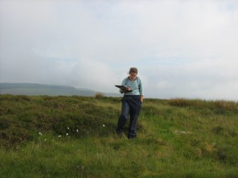 Field survey of planting areas and receptors, SM2186, Finnarts Hill enclosure, causeway entrance, looking S, from N, Glen App Wind Farm, South of Ballantrae, South Ayrsh