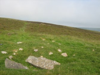 Field survey of planting areas and receptors, SM5520, Barbluie Cairn, looking towards E, from W, Glen App Wind Farm, South of Ballantrae, South Ayrsh