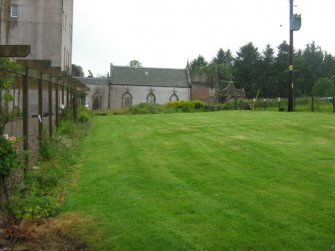 Field visit, Delgatie Castle Chapel from NE, Greeness Wind Farm, Aberdeenshire