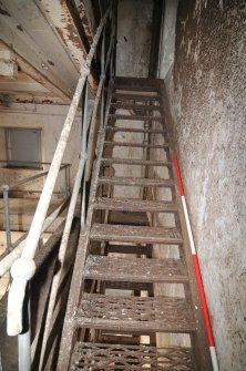 Standing building recording, Third floor, steel staircase to fourth floor, Path Brae, Kirkliston