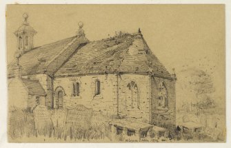 Drawing of Terrigles Church inscribed 'W. Lyon, Nov 1872'.
