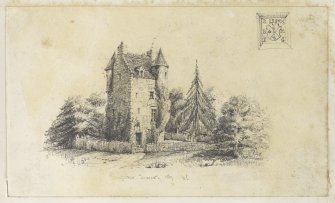 Drawing of Fourmerkland Tower inscribed as 'Glengaber Tower 1869 WL'.