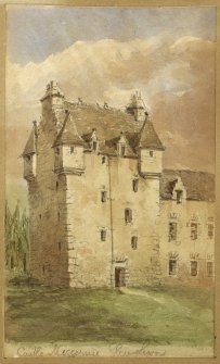 Perspective view of Meggernie Castle inscribed 'Castle Meggernie, Glen Lyon'.