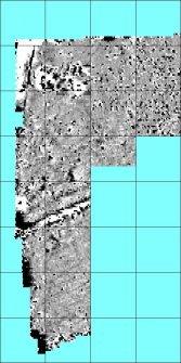 Processed magnetometry image for Area2 with grids overlaid for georectification