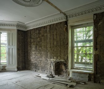 Interior view showing North Room on first floor of No 17 Belhaven Terrace West, Glasgow.