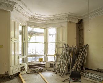 Interior view showing East Room on ground floor of No 17 Belhaven Terrace West, Glasgow.