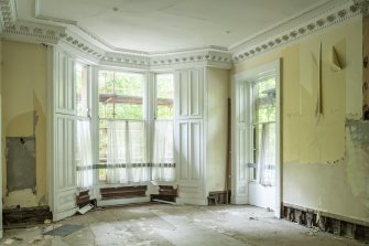 Interior view of North Room on ground floor of No 17 Belhaven Terrace West, Glasgow.