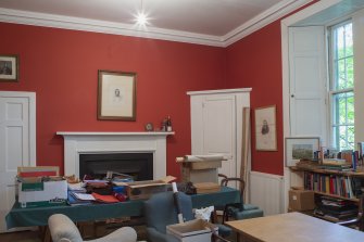 Interior view showing office on ground floor, Brechin Castle.